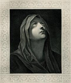 1871年钢版画《虔诚》 30×22厘米