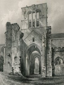 1848年钢版画《哈丁顿教堂入口》28×21厘米（C-10）