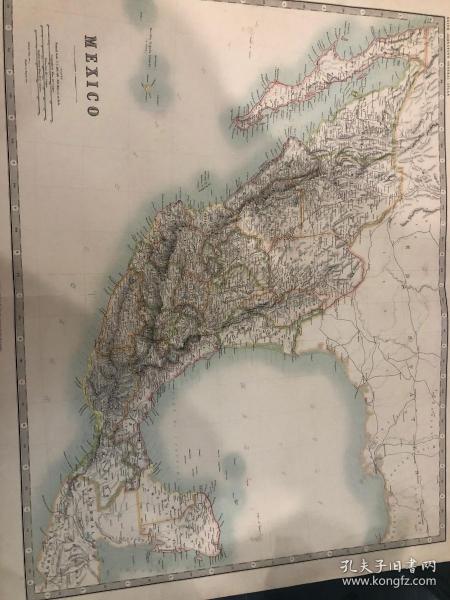 1908年墨西哥地图 62cm*50cm