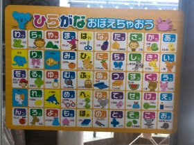 现货 日本原装*日语 五十音图 假名 认知挂图 墙贴纸 可重复使用