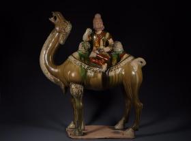 旧藏 唐三彩胡人骆驼坐骑