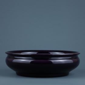 清乾隆-茄皮紫釉笔洗