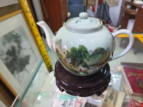 50年代茶壶山水人物江西景德镇第七工业社品好