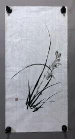 四川著名画家【罗开模】花鸟画，兰花，尺寸约68*34厘米（138）