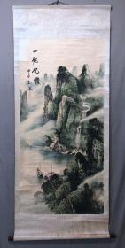 783-【张云】山水画，一帆风顺，卷轴，画心尺寸约130*83厘米