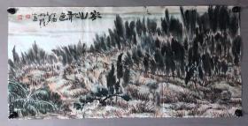 四川著名画家【罗开模】山水画，家山秋色，尺寸约109*53厘米（132）