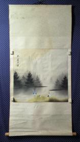 1134，小蒙★山水画，立轴，画心尺寸约62×61厘米