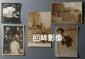 民国（抗战前）之江大学女生相册，钟楼、路灯、校舍等23枚合售