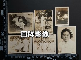 民国浙江吴兴湖州女护士老照片6张合售，有背题