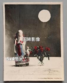 民国广东石湾窑寿星艺术品老照片