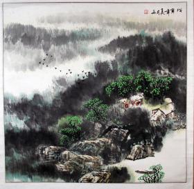 【238福利包邮专场】雪菴 山水画 《山居图》画芯 64*66 原裱立轴