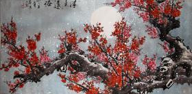 【238福利包邮专场】 崇亮 花鸟画 《清香溢远》 画芯 63*130 原装裱轴