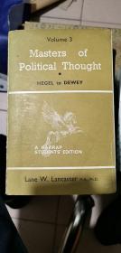 Masters of Political Thought    HEGEL to DEWEY