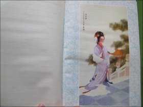 塑料泡沫日记本（名家国画仕女插图）空白未使用