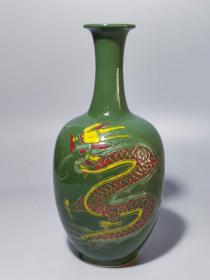 153_珍藏宋辽时期老窑瓷器绿彩龙纹瓶