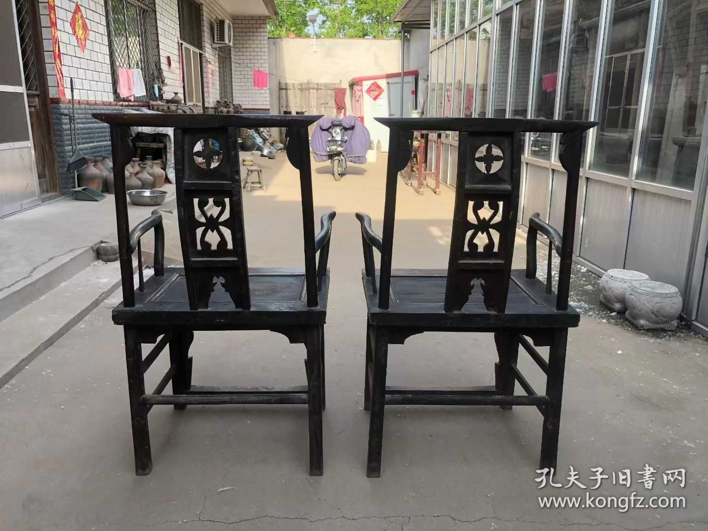 67_刚收到的，官帽一对，榆木材质，结实牢固，古朴典雅，使用极品，收藏超值！