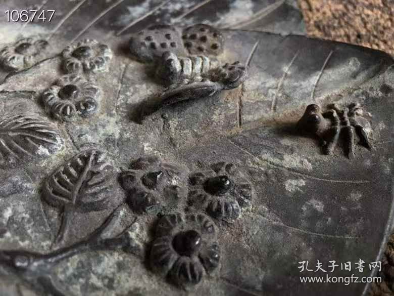 132_清末民国时期精铜制作树叶型摆件一个！可做镇尺，笔舔，赏玩儿，有虫有蝶有蜗牛，工艺复杂精细，精湛独特，包浆浓郁厚重，独特少见，保存完好，包老包真，不可多得！