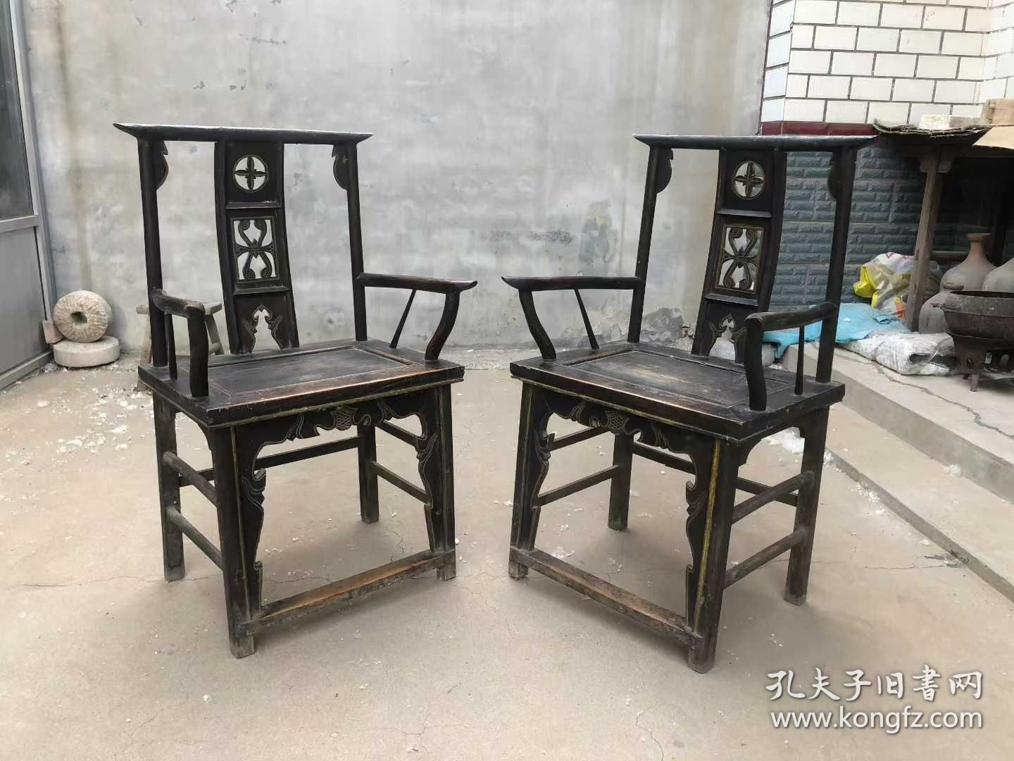 67_刚收到的，官帽一对，榆木材质，结实牢固，古朴典雅，使用极品，收藏超值！