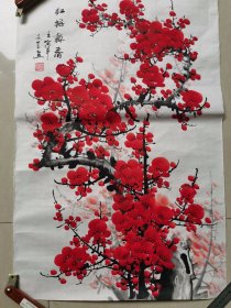 黄文芝 画 红梅报春