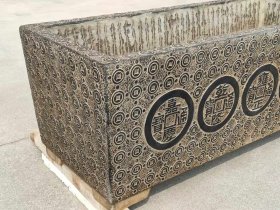 青石五帝金钱石盆