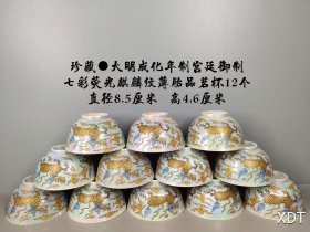 七彩荧光麒麟纹 薄胎品茗杯12个此价格为单个价格，多要请详询店家。）