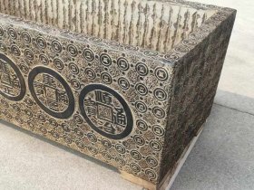 青石五帝金钱石盆