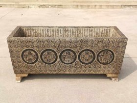 青石五帝金钱石盆