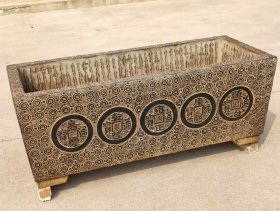 青石五帝金钱石盆