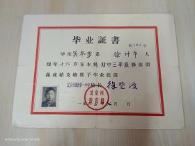 1962年  毕业证书