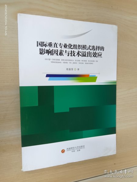 国际垂直专业化组织模式选择的影响因素与技术溢出效应