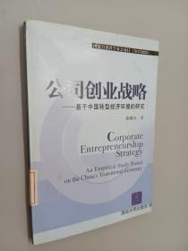 公司创业战略——基于中国转型经济环境的研究