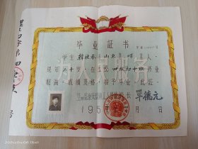 1957年  毕业证书