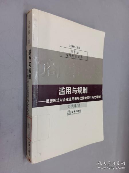 滥用与规制：反垄断法对企业滥用市场优势地位行为之规制——商事法学专题研究文库