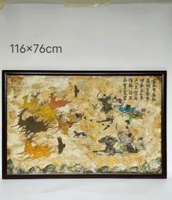 墙皮壁画·人物纹描金墙皮画，整体壁画抠存，新裱老画。别墅、酒店会所装饰佳品
墙皮画也叫壁画。存放窑洞    石窟  墙壁上。殿宇、寺庙，石窟和之中的壁画是珍贵历史遗存。