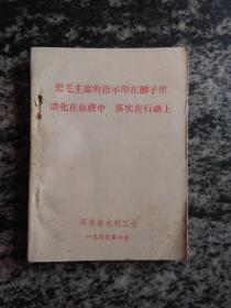 把毛主席的指示印在脑子里溶化在血液中 落实在行动上（1966年64开191页）