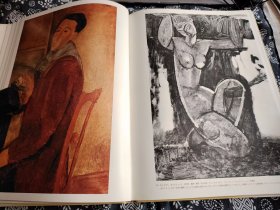 六开巨册较少见题材古董画册六开精装函套 《 马克.夏加尔~爱的呓语梦幻的乡愁 莫迪里阿尼～强烈光源折射的过往者 画作作和手稿》这本图册收录了42*32公分，超大图版