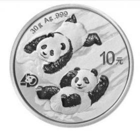 2022熊猫银币30克