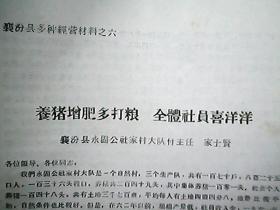 （1965年）襄汾县多种经营材料之六：养猪增肥多打粮 全体社员喜洋洋