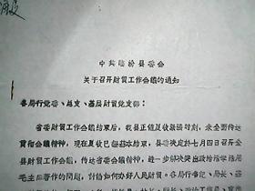 （1966年）临汾县委会：关于召开财贸工作会议的通知