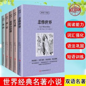 正版 读名著学英语 简爱+复活+基督山伯爵+红与黑+悲惨世界（全5册）中英文英汉互译对照双语读物外国世界文学名著小说