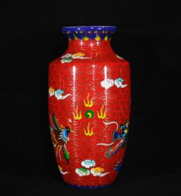 明成化掐丝珐琅彩龙凤纹赏瓶 ，高22.3×12厘米