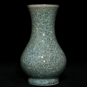 官瓷冰裂纹大口瓶，高18cm直径11cm