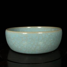 汝窑冰裂纹笔洗，高4直径12cm