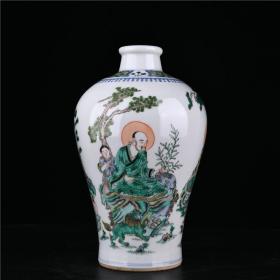 清康熙五彩罗汉纹梅瓶 高28厘米16.5厘米