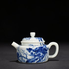 民国青花花鸟纹壶7*12厘米