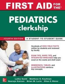 现货 First Aid for the Pediatrics Clerkship, Fourth Edition[9781259834318]