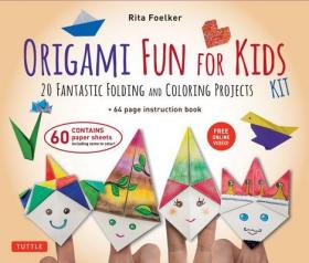 现货Origami Fun for Kids Kit: 20 Fantastic Folding and Coloring Projects: Kit with Origami Book, Fun & Easy Projects, 60 Origami Papers and Instructional [9780804846080]