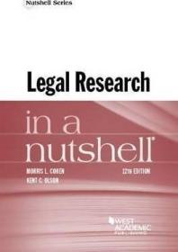 现货Cohen and Olson''s Legal Research in a Nutshell (Nutshell)[9781634604628]