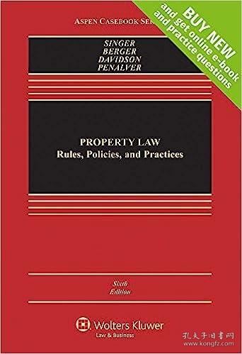 现货Property Law: Rules Policies and Practices[9781454848417]