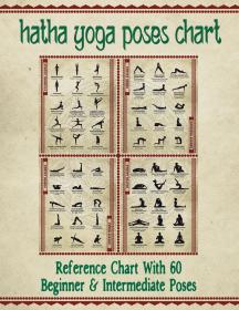 现货Hatha Yoga Poses Chart: 60 Common Yoga Poses and Their Names - A Reference Guide to Yoga Asanas (Postures) 8.5 x 11" Full-Color 4-Panel Pamphlet[9781988245638]